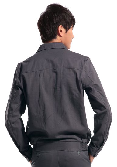 鐵灰長(zhǎng)袖純棉工作服