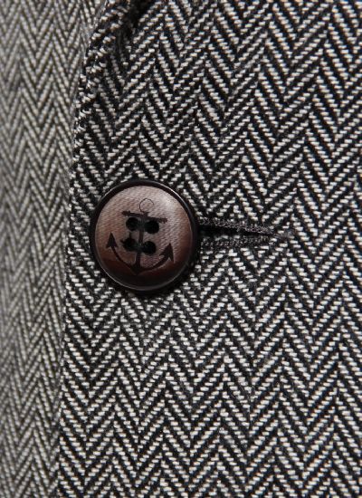  英倫復古灰色單排兩?？勰惺啃奚砦餮b潮 雅痞西服外套 男
