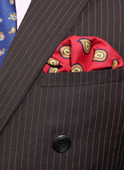  英倫紳士修身咖啡條紋雙排兩粒扣西裝外套 男士宴會西服